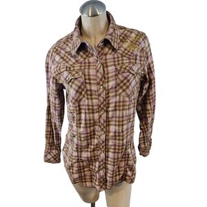 C.E.Schmidt Work Wear Size XL Plaid Snap Up Shirt Western Flannel